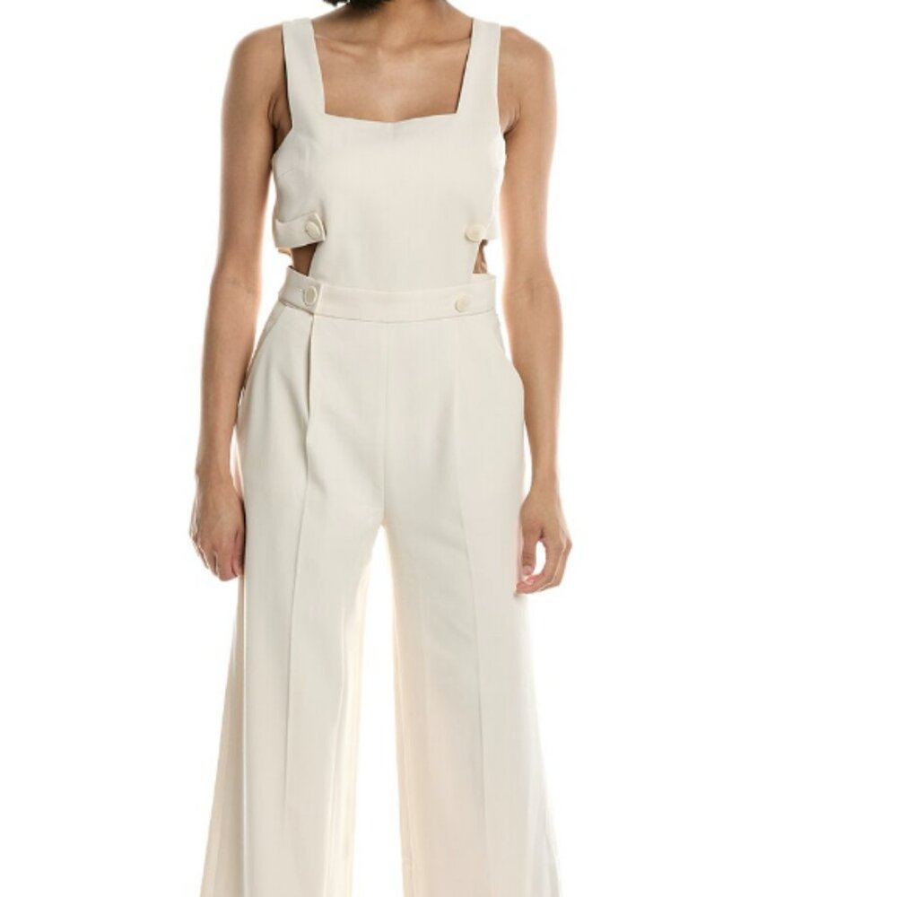 Ba&sh Cressy Cut Out Jumpsuit Ecru Color Size 38